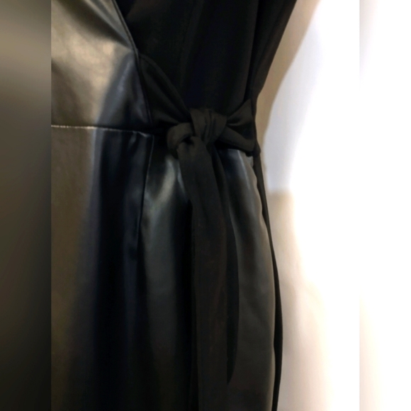 INC International Concepts Faux Leather Polyester Black Dress Size 12 - Picture 5 of 11